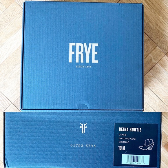 NIB Frye Reina Suede Heel Bootie Cognac camel Brown 10 - Picture 14 of 15